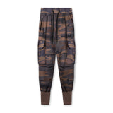 Flatlay of Tetra-Lite® Cargo High Rib Jogger in rust camo, front view