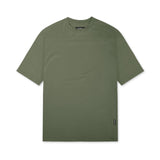 flatlay CottonPlus™ Oversized Tee in olive, front view