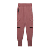 Flatlay of Tech-Terry Cargo High Rib Jogger in red earth, front view
