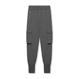 flatlay Tech-Terry Cargo High Rib Jogger in raven, front view