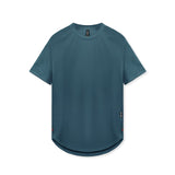 flatlay AeroSilver Established Tee in storm blue, front view