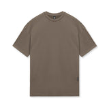 flatlay Core Mesh Oversized Tee in deep taupe, front view