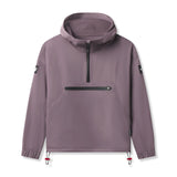 flatlay Weather-Ready Anorak Jacket in mauve/moonscape, front view with hood and chest pocket