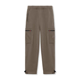 flatlay Tech-Terry Cinch Cargo Jogger in deep taupe, front view