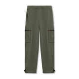 flatlay Tech-Terry Cinch Cargo Jogger in olive, front view