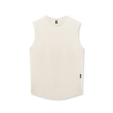 flatlay AeroSilver Cutoff Tank in ivory cream, front view