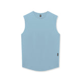 flatlay AeroSilver® Cutoff Tank in light sky blue, front view