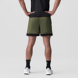SilverPlus™ Mesh Reversible Short in Olive/Black, back view on model