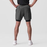 Ultralite 6" Liner Short in Raven/Black, back view on model