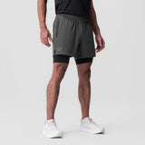 Ultralite 6" Liner Short in Raven/Black worn by male model, front view