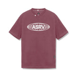 flatlay ASRV Tech Essential Relaxed Tee in faded crimson with Global logo print, front view