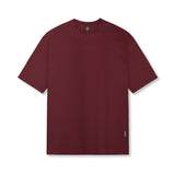 flatlay Supima® Oversized Tee in crimson, front view