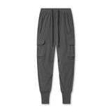 flatlay Tetra-Lite Cargo High Rib Jogger in space grey, front view