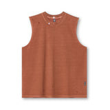 flatlay Tech Essential Relaxed Cutoff sleeveless tank in faded rust, front view