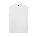 flatlay Silver-Lite 2.0 Oversized Cutoff sleeveless tank in white, front view