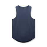 flatlay AeroSilver Tank Top in navy, front view on white background