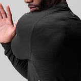 Black 3D-Lite 2.0 fitted long sleeve worn by model, rear view with hand raised