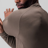 3D-Lite® 2.0 Fitted Long Sleeve in deep taupe, model wearing shirt shown from back