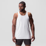White 0834 3D-Lite 2.0 Training Singlet worn by male model with black shorts, front view