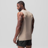 3D-Lite 2.0 Muscle Tank in Sand Smoke worn by model, back view