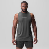 3D-Lite® 2.0 Muscle Tank in space grey, worn by model, front view