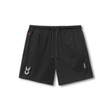 flatlay Tech Essential Sweat Short in black, front view