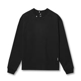 flatlay Tech Essential Relaxed Long Sleeve black shirt, front view