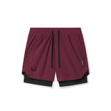 flatlay Tetra-Lite 5" Liner Shorts in Crimson and Black, top view