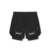 Flatlay of Tetra-Lite 7" Liner Shorts in black with white bracket logo, overhead view