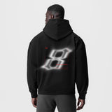 Tech-Terry Zip Pocket Hoodie in black worn by model, back view