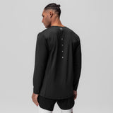 AeroSilver Training Long Sleeve in black, worn by model shown from back view