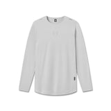 Flatlay of AeroSilver Training Long Sleeve in slate grey with Space Bracket design, front view
