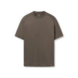 Flatlay of AeroSilver® Fitted Tee in deep taupe, front view