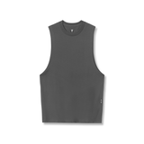 flatlay of 0926. Supima® Muscle Tank in space grey, front view