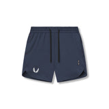 Flatlay of AeroSilver 7" Linerless Short in navy, front view