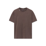 Flatlay of Distressed Relaxed Tee in dark earth brown, front view
