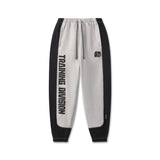 flatlay Tech-Terry Mesh Panel Sweats in heather grey and black, front view