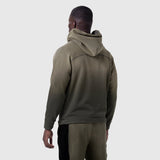 Tech-Terry Training Hoodie in olive sun fade, back view worn by model