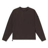 flatlay Tetra-Lite Blade Collar Zip Jacket in dark earth brown, front view