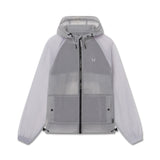flatlay Weather-Ready Transparent Ripstop Shell Jacket in slate grey, front view