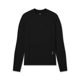 flatlay LYCRA® ADAPTIV Baselayer Longsleeve in black, front view