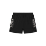 Flatlay of Tetra-Lite® Adventure Short in black with mesh side panels, shot from above