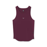 Flatlay of Aerotex Perforated Run Tank in merlot, front view