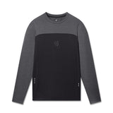 flatlay AEROSILVER® UPF50+ Run Long Sleeve in black and charcoal, front view