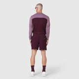 AEROSILVER® UPF50+ Run Long Sleeve in merlot with matching shorts, back view on model