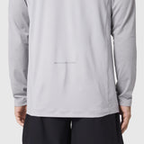 AEROSILVER® UPF50+ Run Long Sleeve in slate grey, back view on model