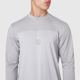 AEROSILVER® UPF50+ Run Long Sleeve in Slate Grey, worn by model, front view