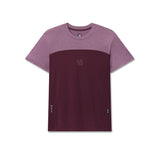 AEROSILVER® UPF50+ Run Tee in merlot and mauve colorblock, front view on model