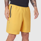 TETRA-LITE 7" Linerless Training Short in Amber, worn by model, front view