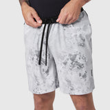 TETRA-LITE 7" Linerless Training Short in Sedona Snow Camo, model wearing shorts with drawstring detail